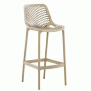 Décoshop26 - Tabouret de bar avec repose-pieds design moderne plastique gris intérieur ou extérieur 10_0000543 - gris 3000763869606