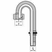 Embouts DIN Série S - Forte - Cône 24° - Crosse Manitou® - Femelle 180° (DKOS180) - S 13 FCAO 16S MANITOU 180° - LG115MM
