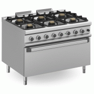 Fourneau à gaz - 6 feux - 3x7 + 3x11 kW - Avec four à gaz et grill - Arilex - 0637902792452