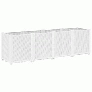 Helloshop26 - Jardinière bac lit surélevé plantes fleurs terrasse jardin 160 x 40 x 53 cm polypropylène blanc 02_0037460 - 3000214248103