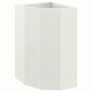 Helloshop26 - Jardinière d'angle moderne 30 x 30 x 50 cm pour extérieur au design épuré en acier blanc 02_0052916 - blanc acier 3000237650051