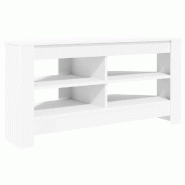 Helloshop26 - Meuble TV d'angle moderne optimal rangement 102 x 41 x 50 cm en bois d'ingénierie blanc 02_0054680 - blanc Bois massif 3000238613376