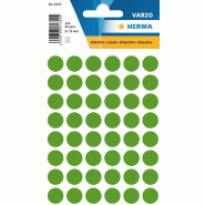 HERMA 240 pastilles adhésives coloris vert foncé, Ø 13 mm (5 feuilles 9x16 / cdt) - 1855