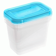 Keeeper - Lot de 3 boîtes repas empilables de 1 L, couleur bleue - bleu plastique KEE204