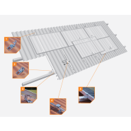 Kit fixation 6 panneau solaire en paysage - tole ondulee - ESDEC