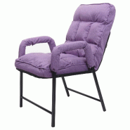 Mendler Chaise de salle à manger HWC-K40, chaise rembourrée, capacité de charge 160kg dossier réglable métal ~ tissu/textile lilas-flon - violet