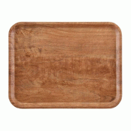 Plateau stratifié surface grainée Madeira olivier marron 43 cm | Cambro - DR584