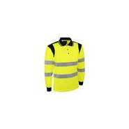 Polo jaune. 100% polyester bird-eye. 150g/m2.