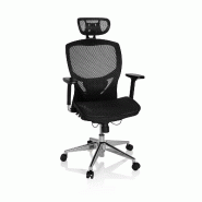 Siège de bureau / Fauteuil de direction VENUS ONE, Tissu maille noir hjh OFFICE - noir polyester 657000