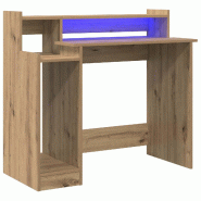 VidaXL Bureau Chêne artisanal 97 x 45 x 90 cm Bois d'ingénierie Modèle Ventura Ombre - 875241