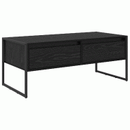 VidaXL Table basse Chêne noir 100 x 46 x 40 cm Bois d'ingénierie Modèle Helios Confort - 886444