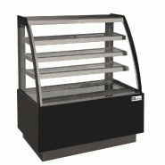 Vitrine pâtisseries noire vitrage bombé 3 étagères température +2/+... - POASIS500