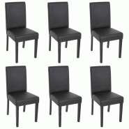Décoshop26 - Lot de 6 chaises de salle à manger synthétique noir mat pieds foncés CDS04235 - noir 3000072424107 Décoshop26 - Lot de 6 chaises de salle à manger synthétique noir mat pieds foncés CDS04235 - noir 3000072424107