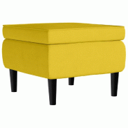 Décoshop26 - Tabouret assise repose-pieds avec pieds en bois et velours jaune DEC026308 - Bois massif 3000255743681