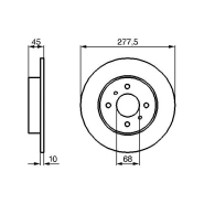 Disque de frein Bosch 0986479105 - arrière - plein - boîte de 2 disques - 4 trous - épaisseur 10 mm Disque de frein Bosch 0986479105 - arrière - plein - boîte de 2 disques - 4 trous - épaisseur 10 mm