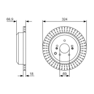 Disque de frein ventilé Bosch 0986479V10 - arrière, conditionnement boîte de 1 disque Disque de frein ventilé Bosch 0986479V10 - arrière, conditionnement boîte de 1 disque