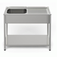 Gasfrit – Évier sous-bar avec 1 bac et 1 égouttoir, industriel, en acier inoxydable, 1000 × 500 × 850 mm - inox gf320444