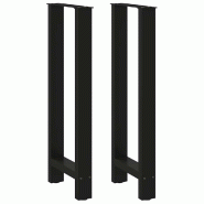 Helloshop26 - Lot de 2 pieds de table de bar en acier noir 50 x 100 cm robuste et stable design moderne 02_0057580 - noir acier 3000240118722