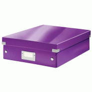 LEITZ Lot de 6 Boîte de rangement Click & Store Wow, moyen format avec compartiments, coloris violet - violet 60580062