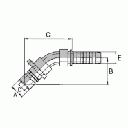 Mâle 45° - 16 , 64 , 22 , 33 , 1/2' (13.6)