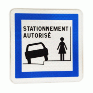 Panneau services - Stationnement autorisé sur trottoir CE50N - WP Signalisation Panneau services - Stationnement autorisé sur trottoir CE50N - WP Signalisation