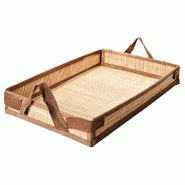 Plateau bambou avec poignées 43x29x6,5cm - par 5