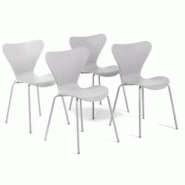 RATTATAN Lot de 4 chaises d’intérieur en polypropylène, pieds en métal avec finition effet bois, empilables,pour bar, restaurant ou cuisine – N RATTATAN Lot de 4 chaises d’intérieur en polypropylène, pieds en métal avec finition effet bois, empilables,pour bar, restaurant ou cuisine – N