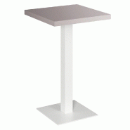 Table mange debout Cage blanc plateau gris alu 70x70x111cm_0