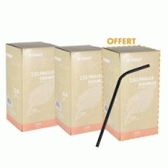 Thouy Paille flexible en carton noir 20 cm Ø 6 mm : 2 BOÎTES ACHETÉES = 1 BOÎTE OFFERTE - 3701114813155 Thouy Paille flexible en carton noir 20 cm Ø 6 mm : 2 BOÎTES ACHETÉES = 1 BOÎTE OFFERTE - 3701114813155