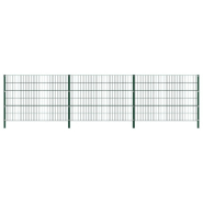 Vidaxl panneau de clôture avec poteaux fer 5,1 x 1,2 m vert 278663