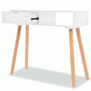 VidaXL Table console Bois de pin massif 80 x 30 x 72 cm Blanc Modèle Nova Élite - 244737