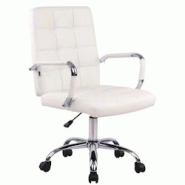CLP Chaise de bureau Deli Pro similicuir Blanc - blanc polyester 192528002 CLP Chaise de bureau Deli Pro similicuir Blanc - blanc polyester 192528002