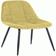 CLP Chaise de salle à manger Tom avec Pieds en métal noir Vert clair/Tissu - vert textile 321177