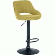 CLP Tabouret de bar Milet en Tissu et Pied métal Vert/Noir - vert textile 321283 CLP Tabouret de bar Milet en Tissu et Pied métal Vert/Noir - vert textile 321283