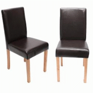 Décoshop26 - Lot de 2 chaises de salle à manger cuisine en synthétique marron pieds en bois clair design moderne 04_0001937 - marron 3000014532693 Décoshop26 - Lot de 2 chaises de salle à manger cuisine en synthétique marron pieds en bois clair design moderne 04_0001937 - marron 3000014532693