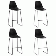 Décoshop26 - Tabourets de bar x4 chaises haute siège en plastique noir et métal DEC029426 - noir 3000257370557 Décoshop26 - Tabourets de bar x4 chaises haute siège en plastique noir et métal DEC029426 - noir 3000257370557