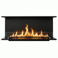 Divina Fire Cheminée à bioéthanol intégrée, à trois faces, foyer ouvert sur trois faces, 120 x 50 cm, GIOVE120 TOPLINE - noir 8055829980318