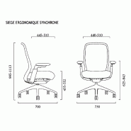 Fauteuil ergonomique synchrone avec accoudoirs iris - sans têtière_1