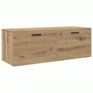 Helloshop26 - Armoire murale moderne rangement pratique 100 x 36,5 x 35 cm style minimaliste en bois d'ingénierie chêne artisanal 02_0052504 - Bois