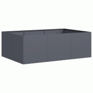 Helloshop26 - Jardinière moderne pour jardin balcon 120 x 80 x 40 cm avec fond ouvert et support intérieur en acier anthracite 02_0051531 - vert aci