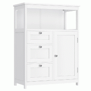 Helloshop26 - Meuble de salle de bain meuble de rangement 30 x 60 x 80 cm commode placard armoire avec 3 tiroirs étagères réglables 12_0006481 - 30