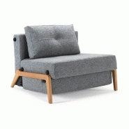 INNOVATION LIVING  FAUTEUIL DESIGN SOFABED CUBED 02 WOOD TWIST GRANITE CONVERTIBLE LIT 200*90 CM