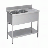 ITALCONCEPT L2G Plonge Inox 304 Demontable, 2 Bacs 850mm x 1800mm x 600 mm - 3616350023339