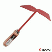 Petite Serfouette Panne et Langue GOUVY - Manche Bois Confortable - 28 cm - Fabriquée en France