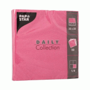 Serviettes "DAILY Collection" pliage ¼ 32 cm x 32 cm Fuchsia (300 unités) PAPSTAR - magenta papier 37368