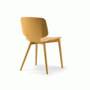 Lot de 2 chaises polyvalentes Deco Color coque multiplis laqué et pieds bois laqué Lot de 2 chaises polyvalentes Deco Color coque multiplis laqué et pieds bois laqué