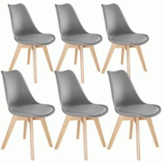 TecTake GmbH tectake Lot 6 chaises salle à manger style scandinave forme ergonomique gris - 406095 - gris plastique 406095 TecTake GmbH tectake Lot 6 chaises salle à manger style scandinave forme ergonomique gris - 406095 - gris plastique 406095