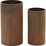 Uniprodo - Uniprodo Lot de 2 Pots de Fleurs Ronds en Acier Corten Rouge Rouille Ø 26 x 48 cm/Ø 31 x 58 cm - 4062859193582 Uniprodo - Uniprodo Lot de 2 Pots de Fleurs Ronds en Acier Corten Rouge Rouille Ø 26 x 48 cm/Ø 31 x 58 cm - 4062859193582