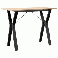 VidaXL Table à manger cadre en Y 100x50x75 cm bois de pin massif acier Modèle Atlas Métal - 3282719