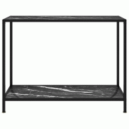 VidaXL Table console Noir 100x35x75 cm Verre trempé Modèle Orion Métal - 322838